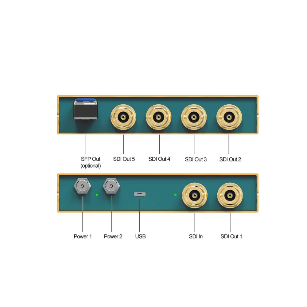 AVMATRIX SD1151-12G 1×5 12G-SDI reclocking distribution amplifier