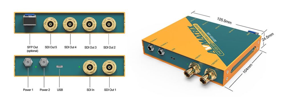 AVMATRIX SD1151-12G 1×5 12G-SDI reclocking distribution amplifier