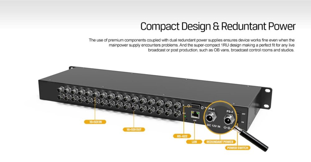AVMATRIX MSS1611-S 16×16 seamless SDI matrix switcher