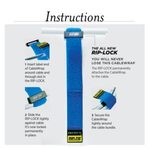 1" x 6.5" RIP-TIE Rip-Lock CableWrap with Write-On Pull Tab, 10 Pack, BLACK