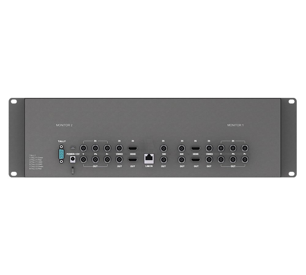 7" LILLIPUT RM-7028/S rackmount dual monitor system, 3G-SDI, HDMI