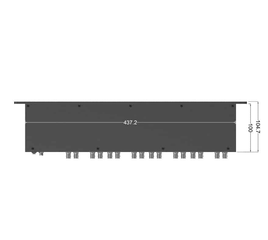 2" LILLIPUT RM-0208S 1RU rackmount 8 monitor panel system, 3G-SDI