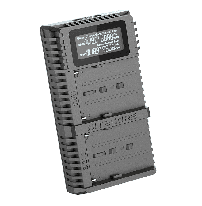 Nitecore USN3 PRO dual slot digital USB charger for Sony NP-F series batteries