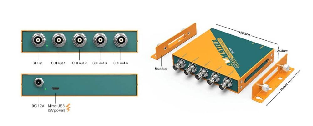 AVMATRIX SD1141 1×4 SDI reclocking distribution amplifier