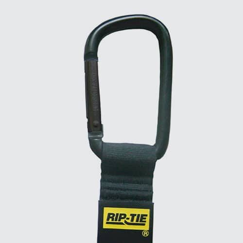 1" x 6" RIP-TIE CableCarrier with Black Carabiner, 2 Pack, BLACK