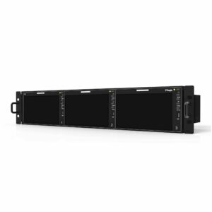 5.5” TVLOGIC R-5T triple 2RU UHD-4K ready rack mount monitor, 12G-SDI/HDMI
