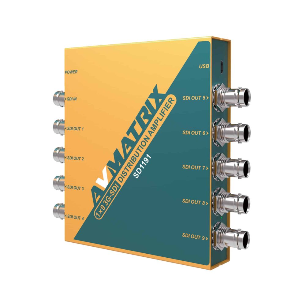 AVMATRIX SD1191 1×9 SDI reclocking distribution amplifier