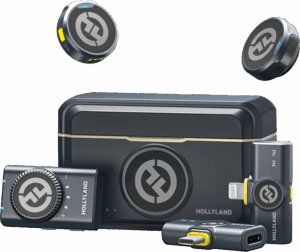 HOLLYLAND Lark M2 Combo - Wireless Lavalier Microphone (Duo,ShineCharcoal)
