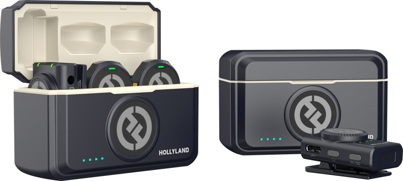 HOLLYLAND Lark M2 Combo - Wireless Lavalier Microphone (Duo,ShineCharcoal)