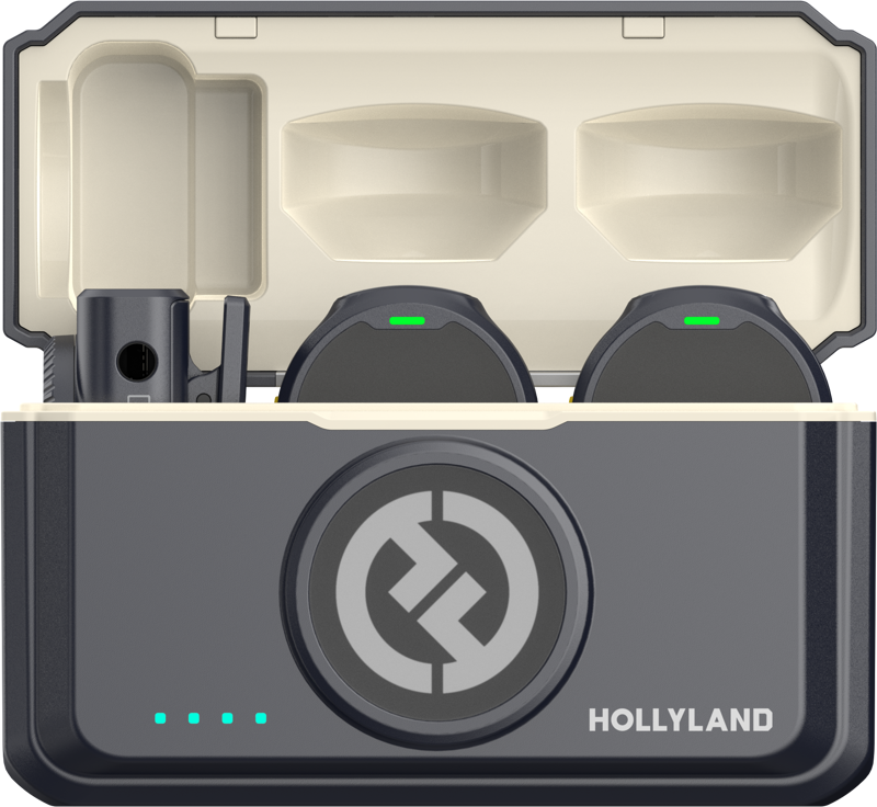 HOLLYLAND Lark M2 Combo - Wireless Lavalier Microphone (Duo,ShineCharcoal)