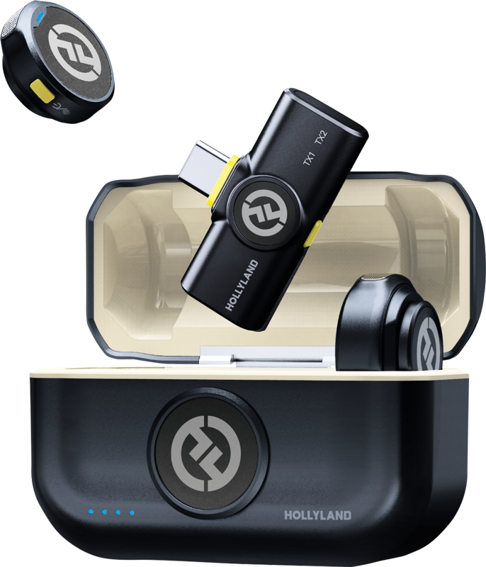 HOLLYLAND Lark M2 USB-C - Wireless Lavalier Microphone with USB-CPlug (Duo,Shine Charcoal)