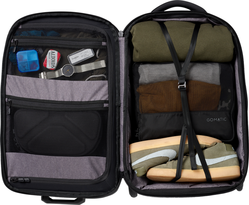 GOMATIC Navigator 37L Wheeled Expandable Carry-On Bag (Black)
