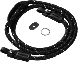 freeing up your hands. The shoulder strap is made of nylon and genuine leather and supports a static load of 10 kg