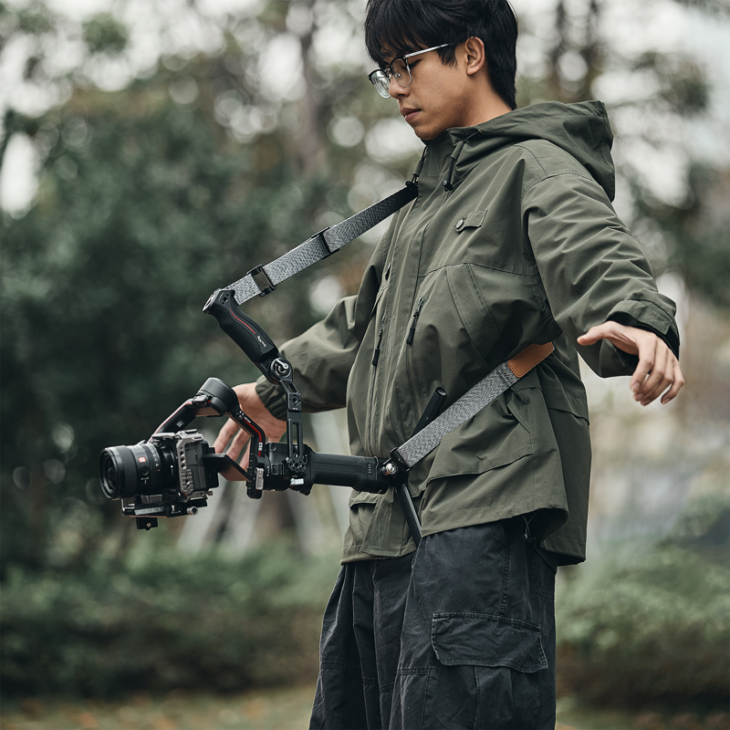 DJI sling handgrip or any other one with a 1/4-20” threaded hole on the top to make for more labor-saving shooting