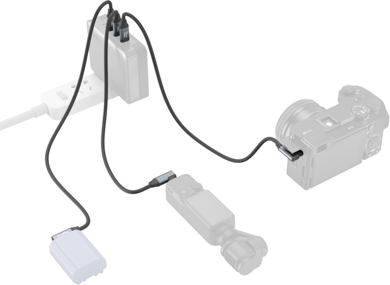 SMALLRIG 4790 USB-C (Straight) to USB-C (Angled) Data Cable 35cm