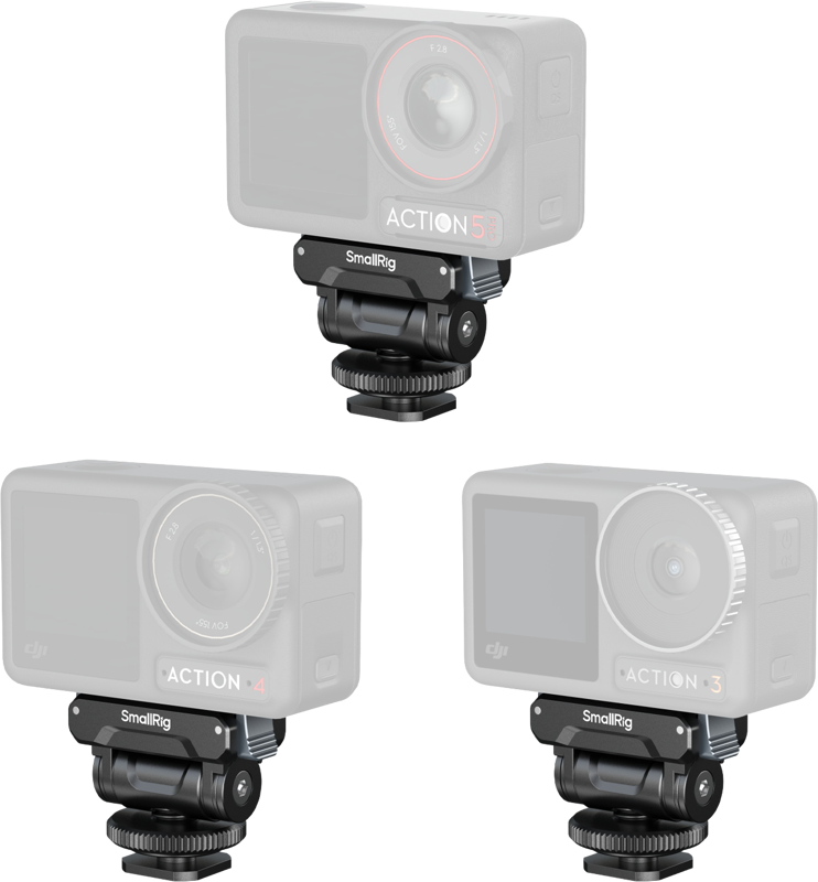 SMALLRIG 5436 Quick Release Support for DJI Osmo Action 5 Pro / 4 / 3 with Cold Shoe Adapter