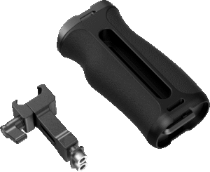 the handle can be swiftly mounted on the side of a cage with built-in NATO rails.