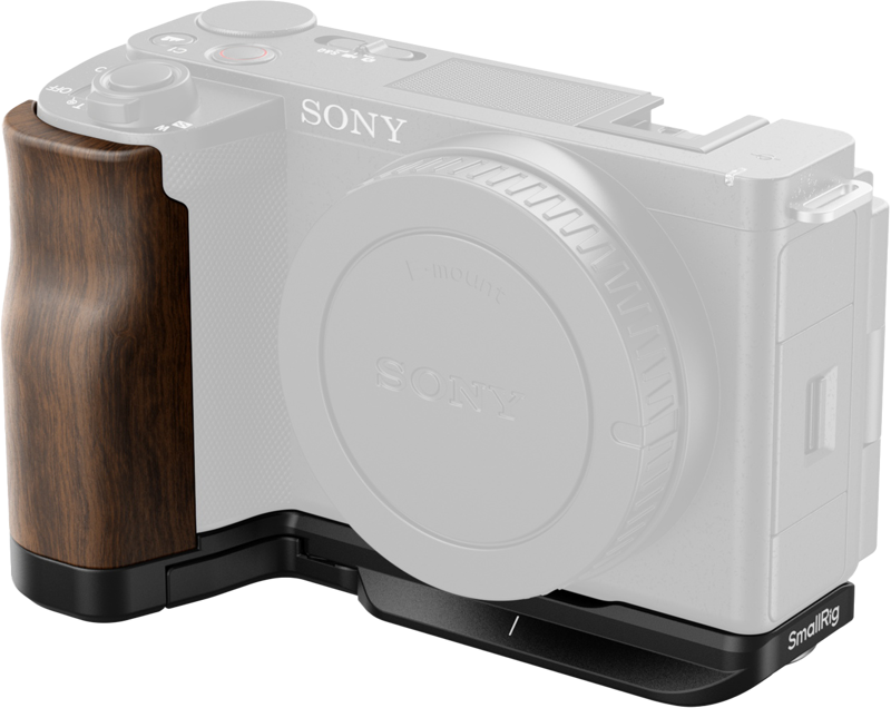 SMALLRIG 4864 L-Shape Mount Plate with Wooden Handle for Sony ZV-E10 II