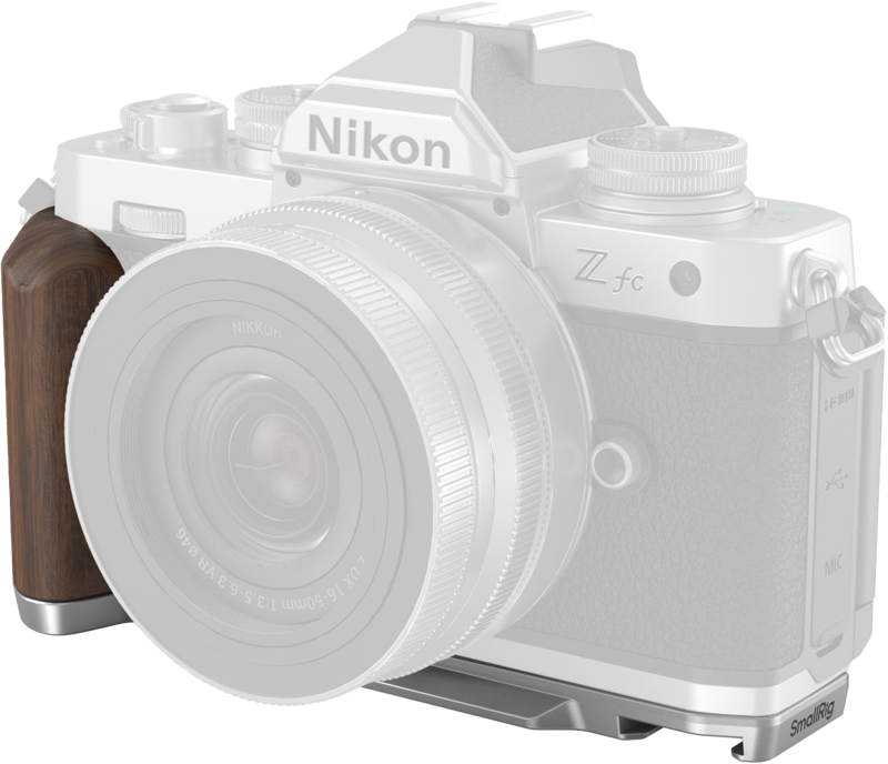 SMALLRIG 4803 Wooden L-Shape Grip for Nikon Z fc Silver