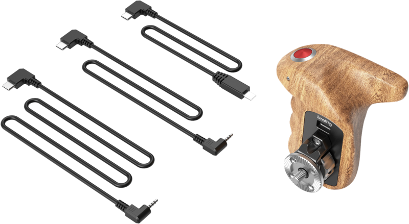 SMALLRIG 3324 Rosette Side Handle Wood with Record Start/Stop Remote Trigger