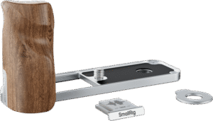 SMALLRIG 5223 L-Shaped Mount Plate with Wooden Handle for FUJIFILM X half Silver