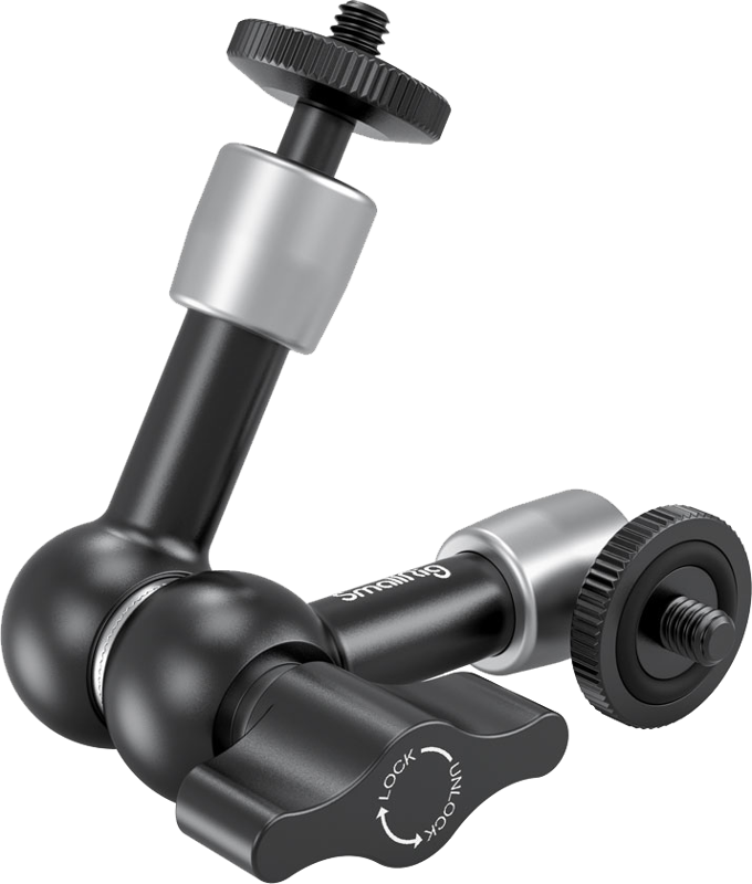 It is equipped with 1/4’’ screws on both ends respectively.
