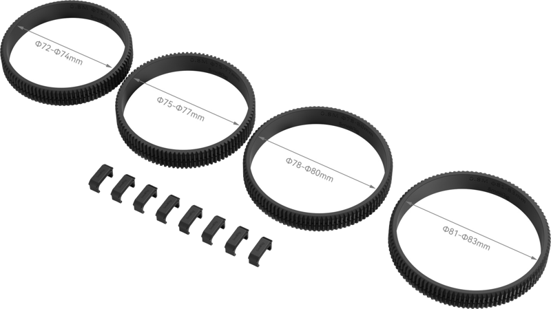 SMALLRIG 4187 Focus Gear Ring Seamless Kit (72-74 / 75-77 / 78-80 / 81-83 mm)