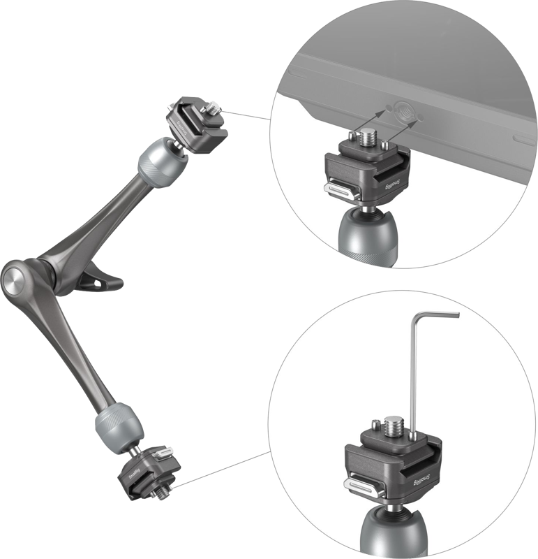 SMALLRIG 4489 HawkLock H21 Quick Release Rosette Magic Arm (11")