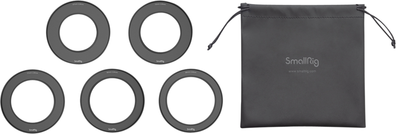 SMALLRIG 3410 Screw-In Reduction Ring Set (67, 72, 77, 82, 86mm - 114mm) For Matte Box 2660