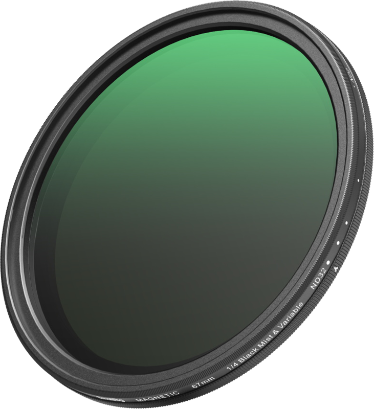 SMALLRIG 5170 Attachable 67mm VND Filter ND2-ND32 (1-5 Stop) & 1/4 Effect Black Mist Filter