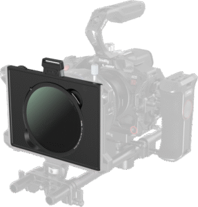 to mount filters on the top of the matte box easily. The VND filter tray features an automatic locking mechanism