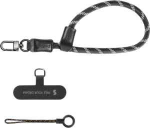 and eco-friendliness—features adjustable length and a sturdy metal hook for hanging phones or accessories like AirPods or keys. Its tool-free installation offers effortless convenience for everyday use.