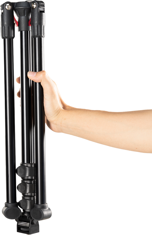 adjusted via flip locks and center column has three-level adjustment