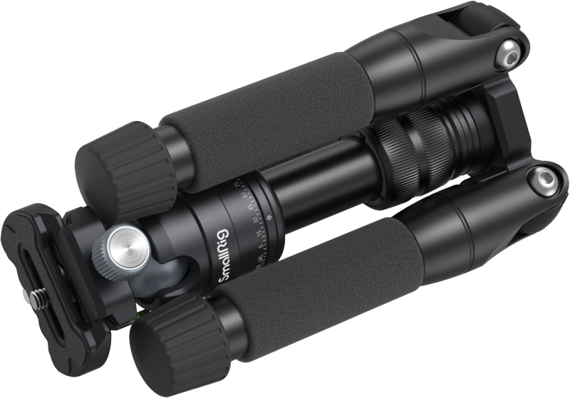 action cameras and other devices. Five-section legs with quick-tightening design extend the tripod to as high as 52cm and bear a load of up to 6kg.