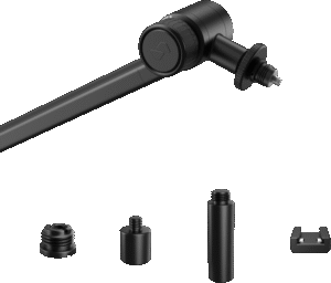 ten cable ties and two thread adapters