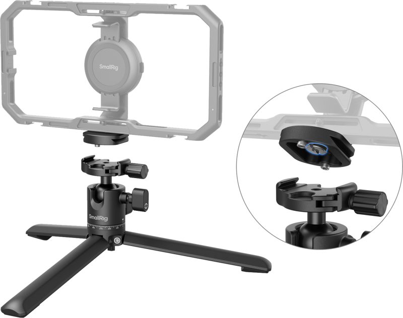 SMALLRIG 4630 Metal Tabletop Tripod with Arca-Swiss Quick Release Plate and Panoramic Ball Head