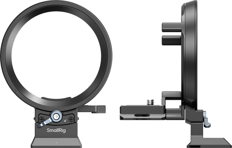 card slot). Supports camera with or without a cage and supports Arca-Swiss / Manfrotto RC2 QR-mounts