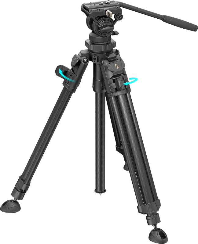 SMALLRIG 4420 Lightweight Video Carbon Fiber Tripod Kit AD-50 Pro