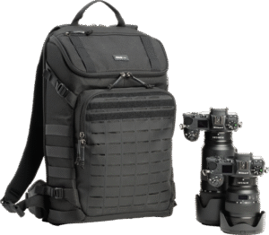 this bag lets you customize your gear setup with ease. Add Think Tank modular pouches to expand your carrying capacity