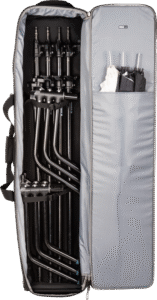 transporting light stands is as much about protecting your car and your fingers as it is easily moving them.