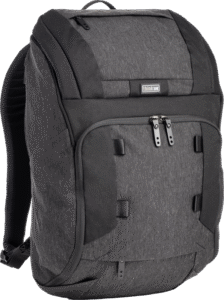 yet closes securely with just a quick flip. Inside the top compartment