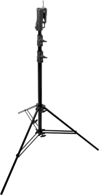 The Kupo Black Master Combo HD Stand is designed to hold loads up to 40kg at a maximum working height of 3.41m using a 2 riser