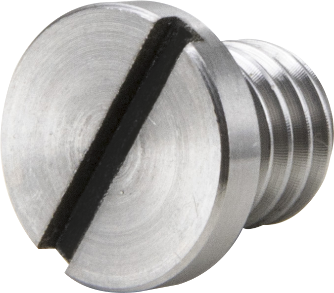 This stainless steel screw attaches to any camera with a 3/8”-16 thread to a quick-release plate.