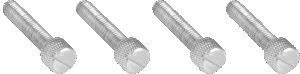 KUPO KS-364 Aluminum M6*30mm Thumb Screw Slotted Knurled Head(Set of 4)