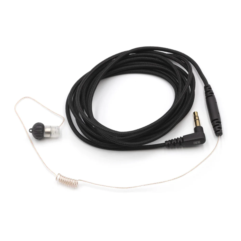 BUBBLEBEE Sidekick Broadcast Earpiece IFB In-Ear Monitor, Mono, Curly, Long Cable