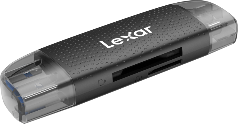 plus dedicated USB-C and USB-A interfaces that transfer data at speeds of up to 205 MB/s. This card reader is powered via USB