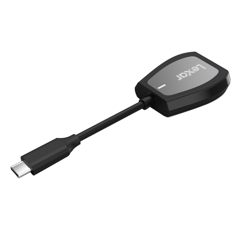 the Lexar® Professional USB-C™ Dual-Slot Reader works with SD™ and microSD™ UHS-II cards and offers creatives fast transfer speeds up to 312MB/s1 read. For added convenience
