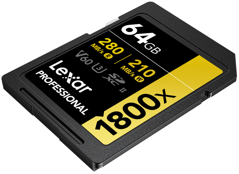 LEXAR SDXC Pro 1800x U3 UHS-II R280/W210 (V60) 64GB