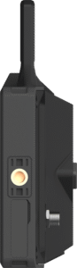 and ~1300 ft (400 m) range with ~60 ms latency. The Pyro 5 delivers 1500‑nit brightness