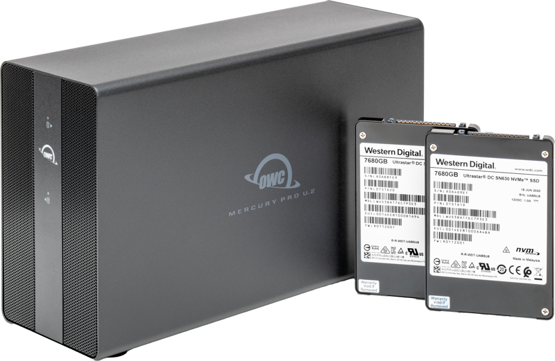 OWC Mercury Pro U.2 Dual 0GB 3.5-inch Dual NVMeU.2 TB3, utilize TB’s full 2800MB/s, 2TB (2x 1TB)